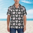 thumbnail image 2 of Fotbe Husky Camisa Hawaiana para Hombre Unisex – Camisa Casual de Verano con Botones de Manga Corta de Algodón y Lino,Large, 2 of 7