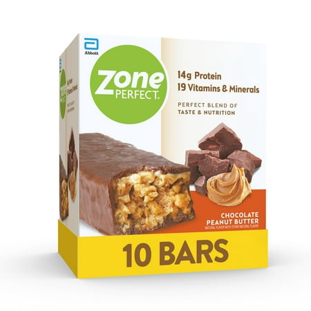 ZonePerfect Protein Bars, Snack For Breakfast or Lunch, Chocolate Peanut Butter, 10 Bars