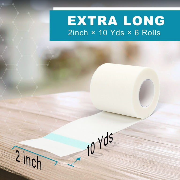 LotFancy Medical Tape, 6Rolls 2inch x 10Yards, Adhesive