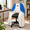 Blue Pattern Fleece, variant on Grey Pattern Fleece Office Chair Blanket, Hands-Free Warmth Wrap for Home and Office