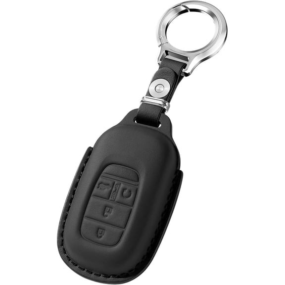Key Fob Cover Compatible with Honda Accord Civic CRV HRV Pilot Elite Passport 2022-2026 4 Button Leather Keychain Case Holder Protector,Black