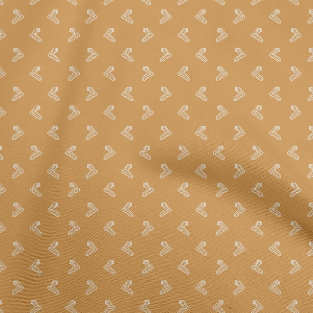 oneOone Rayon Gamboge Yellow Fabric Retro Socks Craft Projects Decor Fabric Printed By The Yard 56 Inch Wide