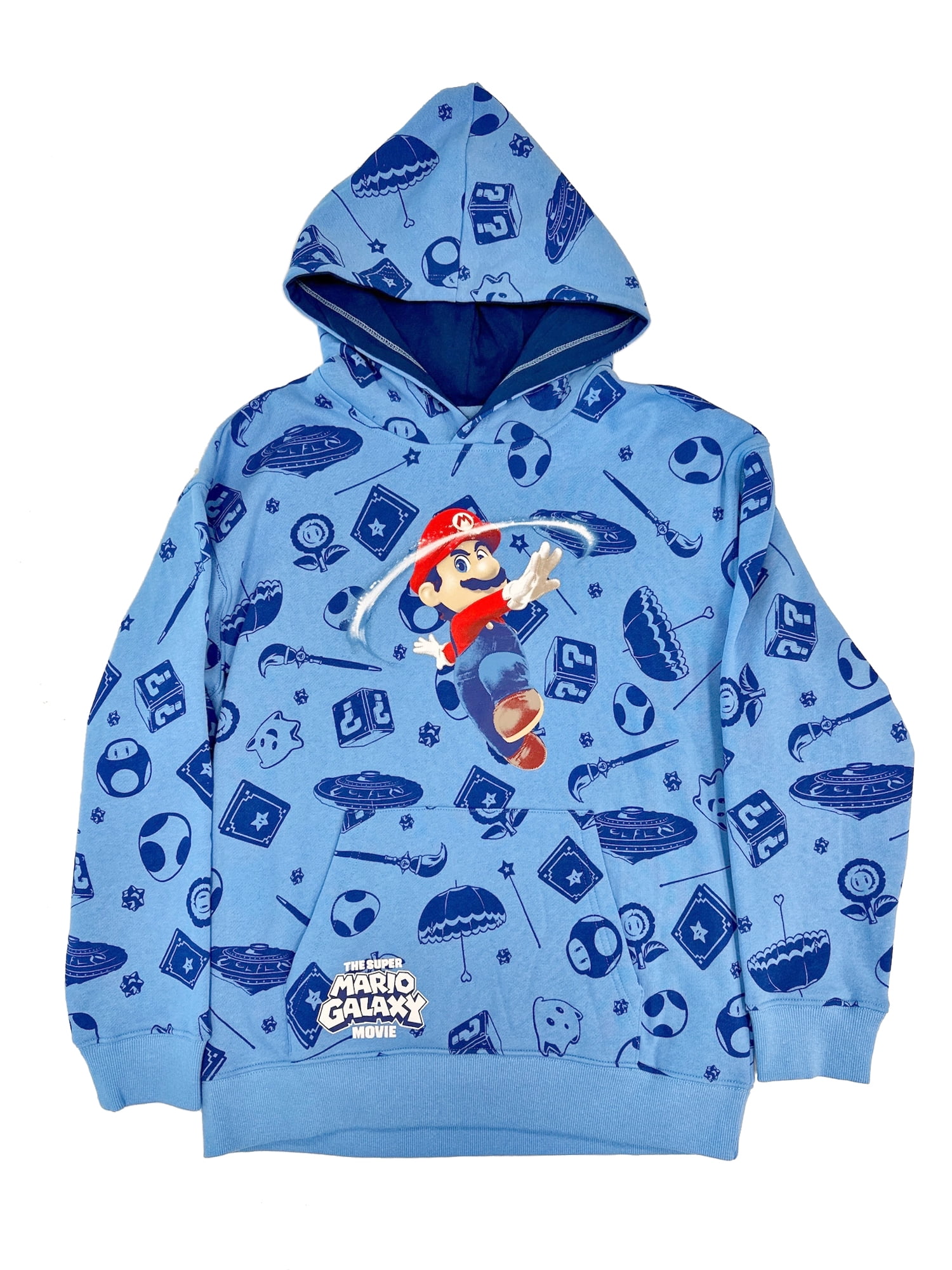 The Super Mario Galaxy, Boys' Light Blue Graphic Hoodie, Sizes 4-18