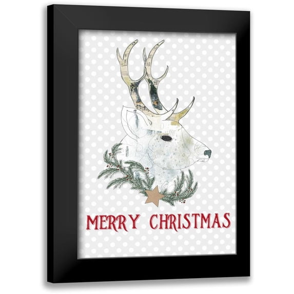 Ogren, Sarah 14x18 Black Modern Framed Museum Art Print Titled - Merry Christmas Buck
