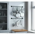 thumbnail image 3 of Wallniture Cucina 24" Utensil Holder Rack with 10 S Hook, Steel, Black, Set of 2, 3 of 8