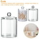 thumbnail image 3 of PIX-LINK Frascos de dispensador de punta Q, frasco de plástico acrílico transparente con tapas, organizador de baño para bolas de algodón, hisopo de algodón, almohadilla, Q-Tip, para bolas de algodón PIX-LINK Almacenamiento de baño, 3 of 9