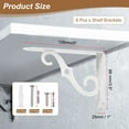 thumbnail image 2 of Uxcell 6 Pcs Soportes Decorativos para Estantes, Soportes para Estantes Flotantes de 5" x 3" para Estanterías de Pared, Blanco, 2 of 7
