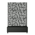 thumbnail image 2 of MAYEERTY 72"x47" Metal Rectangle Flower Pots and Planter Raised Garden Bed with Trellis for Vine Climbing Plants, Black, 2 of 6