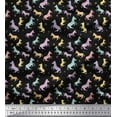 thumbnail image 1 of Soimoi Black Cotton Duck Fabric Wild Animal Decor Fabric Printed BTY 42 Inch Wide, 1 of 3