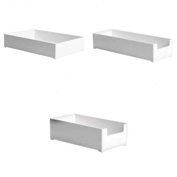 Armario De Cocina De 3 Piezas, Cajón, Sistema De Organización, Compartimento Para Cubiertos, Caja Para Cubiertos, De Plástico, Blanco Baoblaze Organizador de bandeja de almacenamiento de cajones