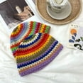 thumbnail image 2 of CoCopeaunt Hollow Out Knitting Fisherman Hat, Lovely Autumn Fashion Striped Wool Basin Hat, 2 of 6