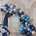 thumbnail image 4 of Blue and Silver Balloons, 12 Inch Navy Blue Balloons, Pearl Blue Metallic Silver Confetti Balloon Latex for Boys Birthday Baby Shower Gender Reveal Bachelor Party Graduation Decorations, 4 of 16