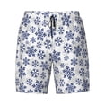 thumbnail image 4 of Lsque Mens Swim Trunks Dark Blue Snowflakes Pattern - Bathing Suit Compression Liner - Beach Swim Shorts Swimwear - (S-3XL) - Stretch Quick Dry -Large, 4 of 9
