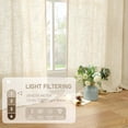 thumbnail image 4 of Short Linen Window Curtains 40 Inch Length 2 Panels, Beige Semi Sheer Light Filtering Panels Back Tab and Rod Pocket Neutral Drapes for Basement/Window/Loft Room, 34 x 40 Inch, 4 of 9