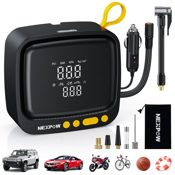 Compresor de aire portátil con inflador de neumáticos NEXPOW 150 PSI 12 V DC