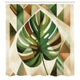 thumbnail image 2 of Ambesonne Monstera Shower Curtain, Nature Boho Scandinavian, 69"Wx84"L, Fern Green Sepia and Cocoa, 2 of 4
