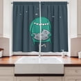 thumbnail image 2 of Ambesonne Cookie Kitchen Curtains, Monster with Sharp Teeth, 55"x45", Slate Blue Sea Green, 2 of 3