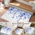 thumbnail image 6 of Rectangle Area Rug 2x3ft,Retro Blue Eucalyptus Leaves Washable Carpet Non-Slip Runner Accent Rugs Indoor Floor Mat for Bedroom Living Room Decor,Watercolor Botanical, 6 of 9