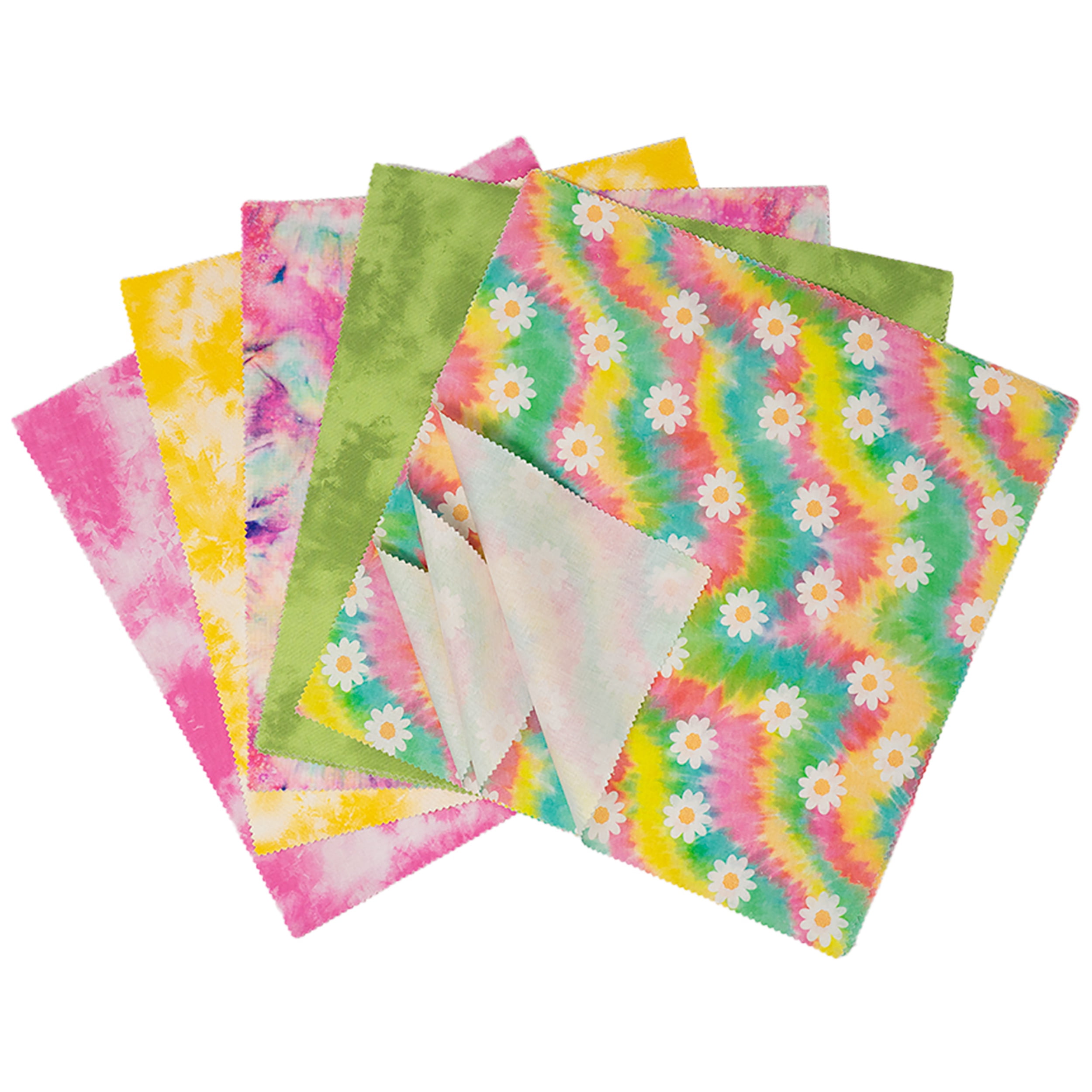 Singer Fabric 100% Cotton Tie Dye 10 Inch Square Charm, 20Pc