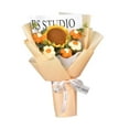 thumbnail image 4 of Ramo de flores de ganchillo, adorno decorativo, regalo, ramo de punto para Girasol naranja, 4 of 9