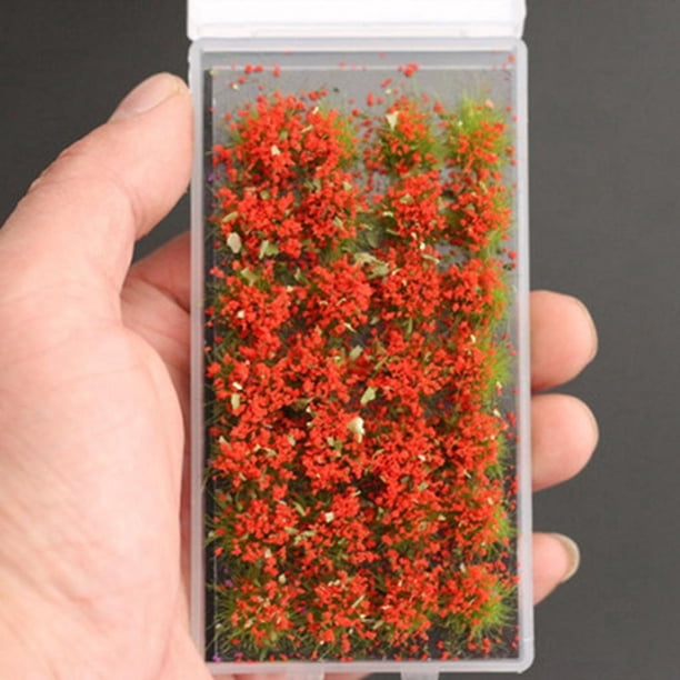 Simución DIY Racimos en miniatura Mini modelo estático Ferrocarril Jardín Arquitectura Paisaje Materiales de construcción Diorama Paisaje rojo CUTICAT micro hojas de paisaje