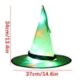 thumbnail image 3 of Gallickan Lighted Witch Hat, Light Up LED Halloween Witch Hat, Halloween Decorations for Outdoor Garden Party Carnival Supplies for Party Decor, Green, 3 of 5