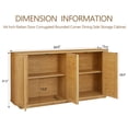 thumbnail image 3 of Lisonu Contemporary Wave Shaped 64-Inch TV Stand with Rattan Doors in Natural Wood Finish, 3 of 11