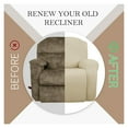 thumbnail image 5 of Recliner Slipcover Stretch Recliner Chair Cover, Leisure Jacquard Single Seat Sofa Slipcover Armchair Covers Anti-Slip Recliner Cover For Recliner Armchair-Light beige, 5 of 7