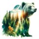 thumbnail image 2 of 5d DIY Full Drill Painting Forest Bear Home Decle Craft 30x30cm, 2 of 9