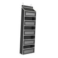 thumbnail image 3 of Organizador de almacenamiento para sobre la puerta con 5 bolsillos grandes y estantes colgantes detrás de la puerta. Negro, 3 of 9