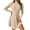 *Beige, variant on ClodeEU Women's Long Sleeve Half High Neck Mini Dress, Elegant Ribbed Knit A Line Ribbed Knit Dresses Gray,Womens Plus M