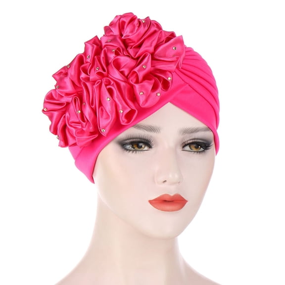 BEFOKA Flower Turban Headwears, Hijab Undercap for Women,Soft Head Wraps Headwears Elastic Cap for Women with Hair Loss