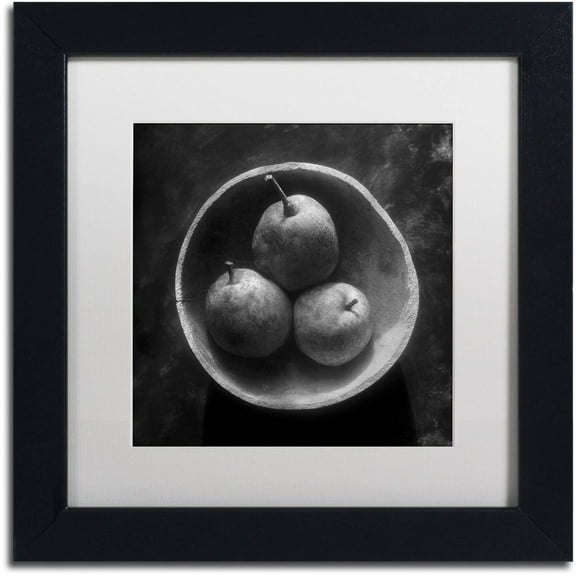 Trademark Fine Art "Circulo de Peras" Canvas Art by Moises Levy White Matte, Black Frame