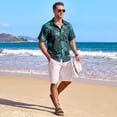 thumbnail image 7 of Mens Hawaiian Shirt Tropical leaf Short Sleeve Button Up Shirts Casual Aloha Tee for Summer Beach, 7 of 7
