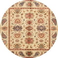 thumbnail image 1 of Ahgly Company Indoor Round Abstract Chocolate Brown Abstract Area Rugs, 3' Round, 1 of 6
