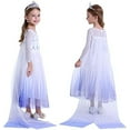 thumbnail image 1 of Elsa Robe de Princesse pour Filles Halloween Carnaval Fête Cosplay Déguisement Violet, 1 of 7