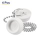 thumbnail image 4 of Uxcell 4Pcs Tapón de Drenaje de Goma con Cadena y Anillo Colgante, Tapón de Drenaje para Bañera Se Adapta a 1 1/8 pulgadas, Tapón de Drenaje de Goma para Bañera, Cocina y Baño, Blanco, 4 of 6