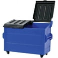 thumbnail image 2 of Blue Dumpster & 3 Blue Recycling Trash Cans With Lid & Wheels for WWE & AEW Wrestling Figures, 2 of 6