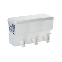 Piwvid 3.5L Plastic Drink Dispenser 3 Compartment Beverage Dispenser with Spigot Juice Lemonade Milk Dispenser for Party Daily Use