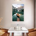 thumbnail image 3 of Elephant Stock Braies Lake Boats Wall Art - Vertical Canvas Wall Art - Living Room Wall Decor - Transportation Canvas - Beige And Orange Decor - 30" x 45", 3 of 8