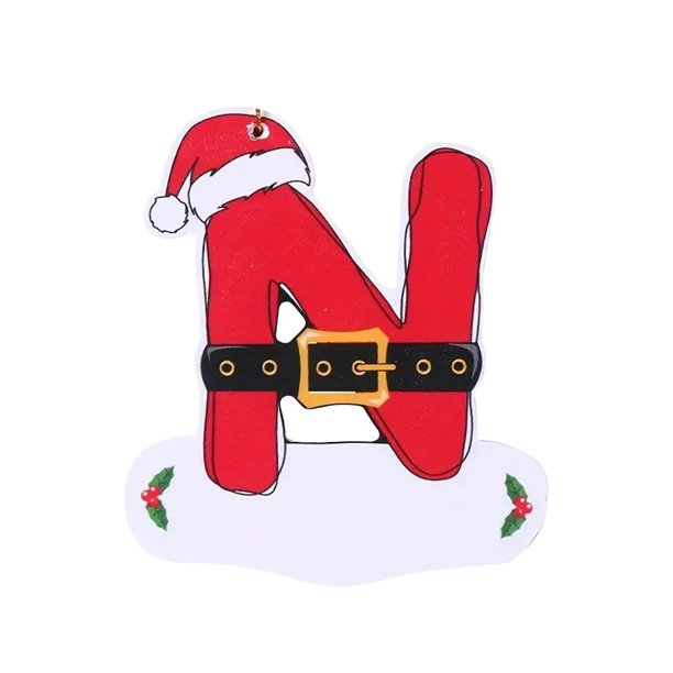 Adornos Navideños Colgantes con El Alfabeto de Caperucita Roja (26 Piezas)
