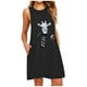 thumbnail image 2 of ICHUANYI Clearance Fashion Womens Pocket Printing Sleeveless Casual Nightdress Dresses(Black, XXL) ICHUANYI WER2023081006487, 2 of 5