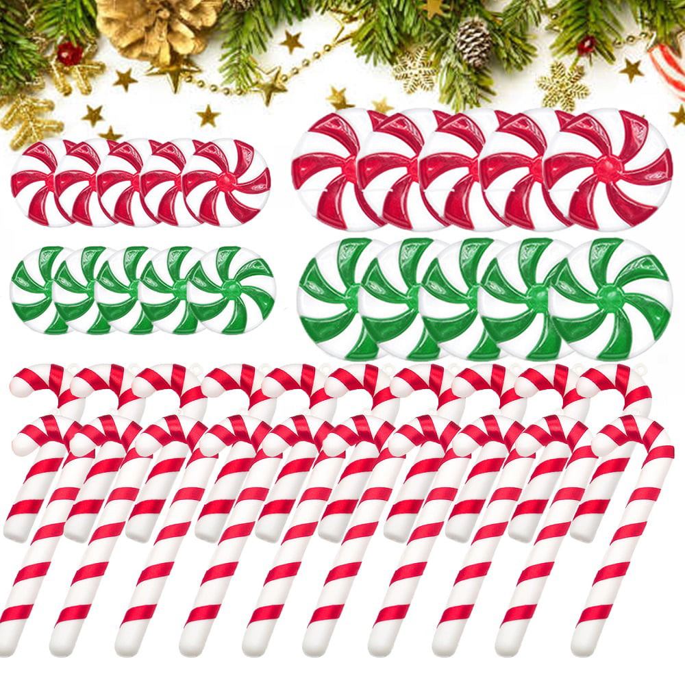 6 x Christmas plastic Candy Canes Tree Decorations Arts & Crafts FREE P&P 
