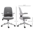 thumbnail image 2 of 360° Swivel Office Chair Task Chair, Breathable Fabric Computer Chair with Flip-up Arms and Adjustable Height, Grey, 2 of 7