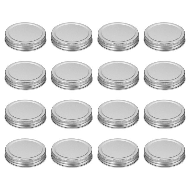 16pcs Mason Jar Lids 2.76" Tinplate Leak-proof Mason Canning Covers, Silver