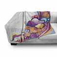 thumbnail image 3 of Cartoon Soft Flannel Fleece Throw Blanket, Kids Children Theme Rainbows Colored Clouds Lines Rounds Suns Print Image Print, Cozy Plush for Indoor and Outdoor Use, 70" x 90", Multicolor, by Ambesonne, 3 of 6