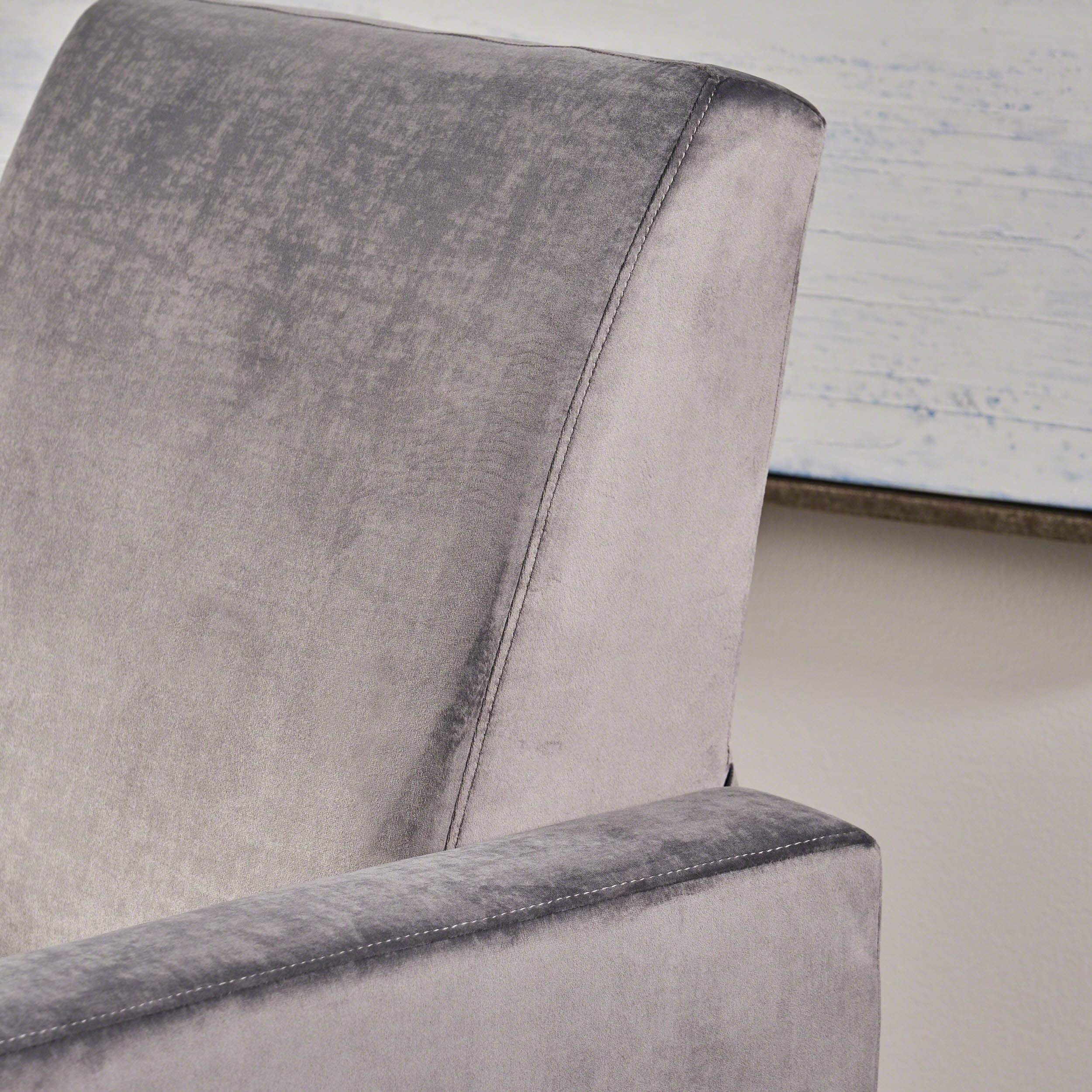 LiviNest Push Back Recliner for Living Room: 1-Second Recline Zero Effort - Modern Grey Velvet Chair with Metal Legs for Home Office & Apartment