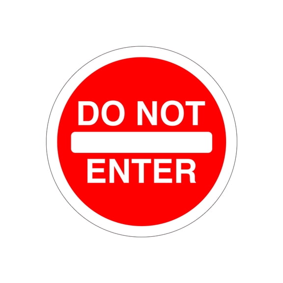 Circle Plus Do Not Enter Door or Wall Sign | Safety Signage - Large