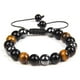 thumbnail image 1 of Pulsera magnética de cuentas de hematita y ojo de tigre Dongzhur obsidiana negra natural para hombre, 1 of 1