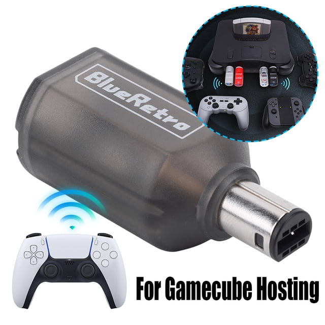 Likrtyny Adaptador Controladores Inalámbricos para Controlador PS5 PS4 para Consola GameCube (negro)